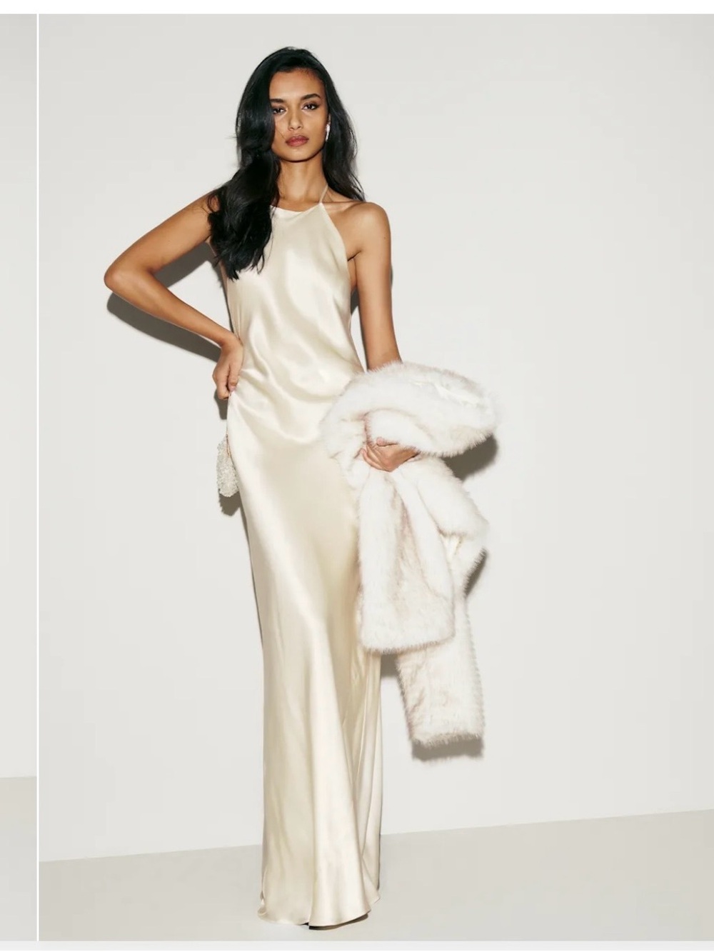 NWT Reformation Jeany Dress | Size M | Fior di Latte Ivory | 100% Silk